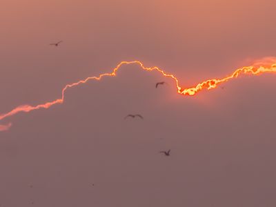 Sunrise over Atlantic ocean at Hugenot Park